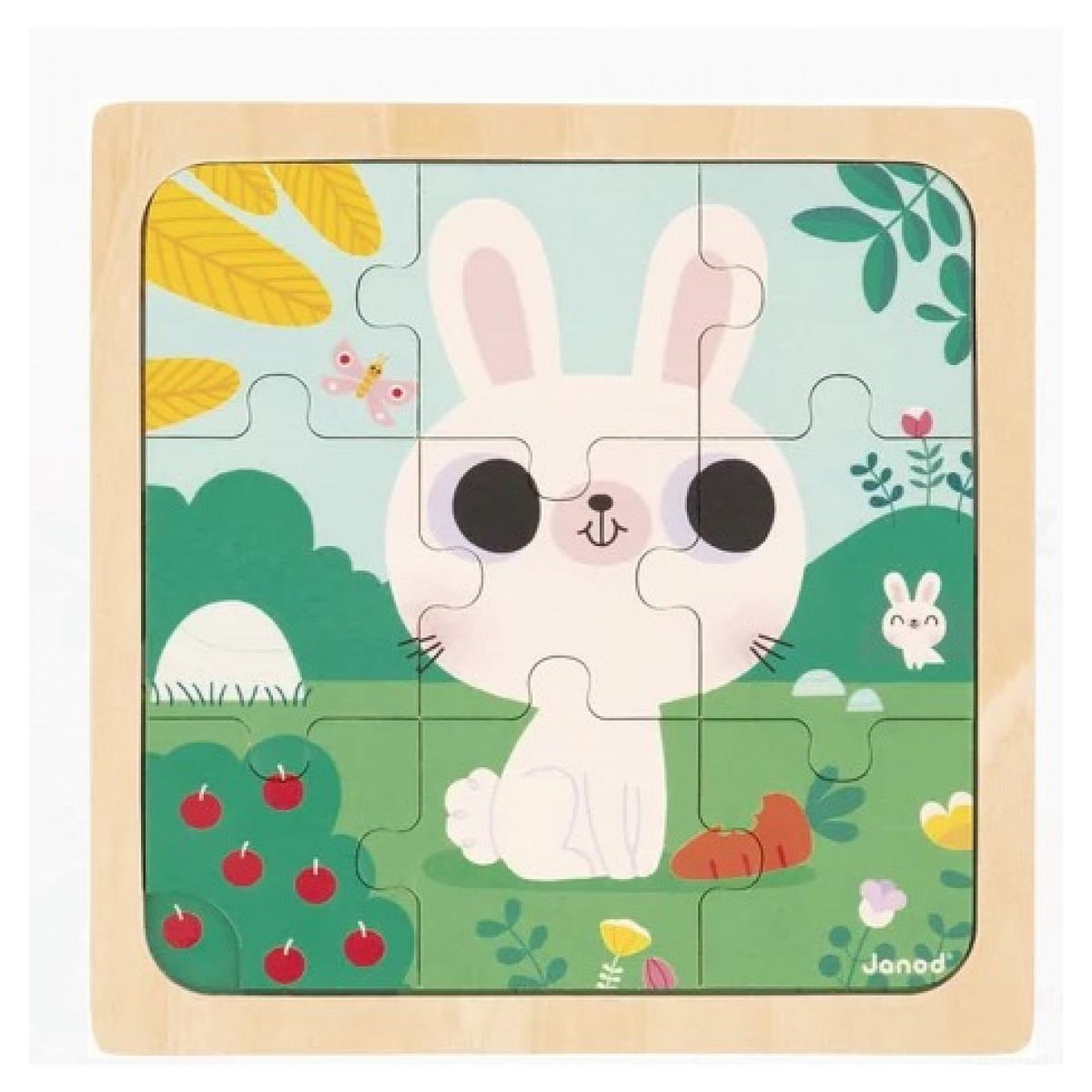 Juratoys-Janod Puzzle Lapin Blanc 9 pieces