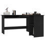 Voir la diapositive 3 : VIDAXL Bureau d'angle en forme de L Noir 120x140x75cm bois ingenierie