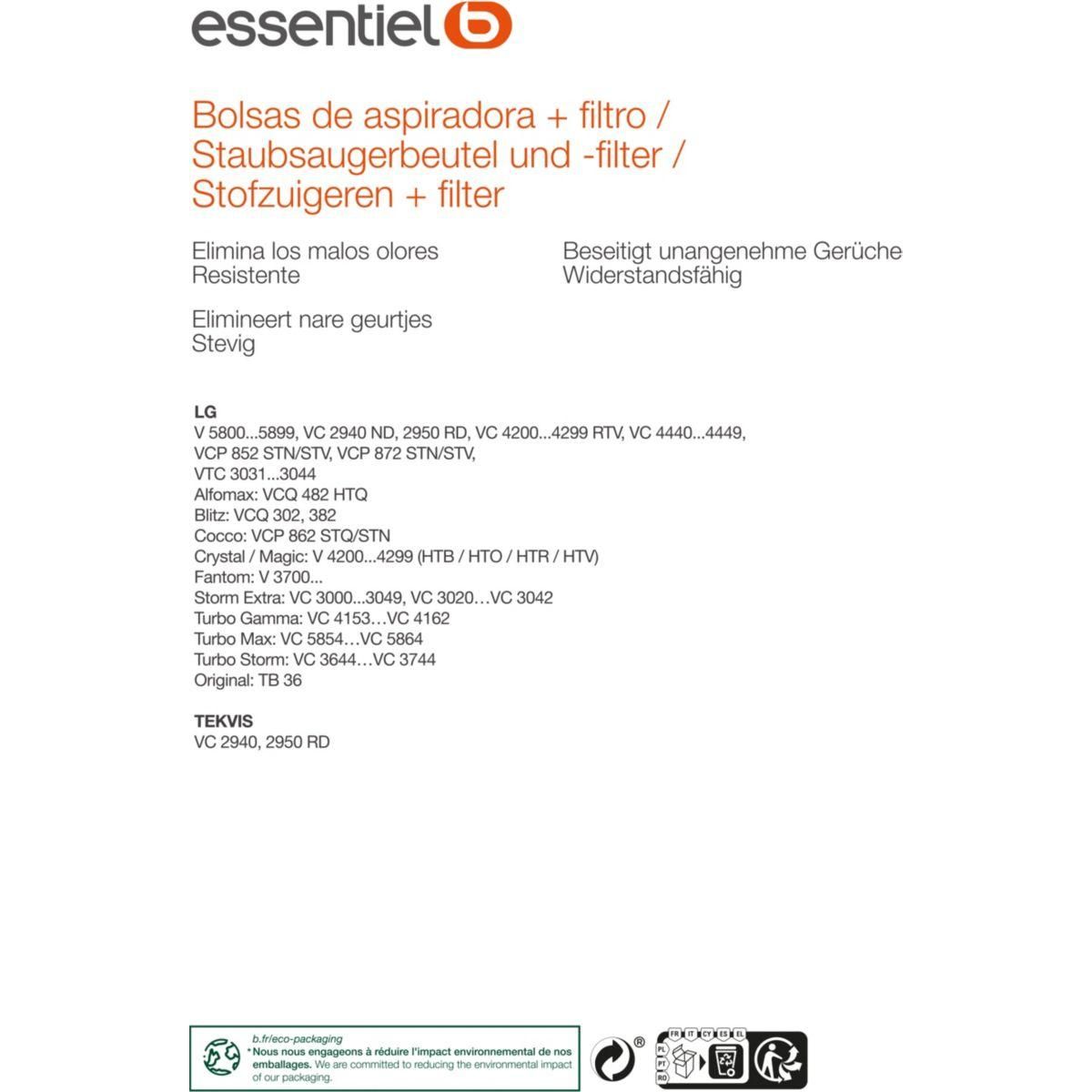 ESSENTIEL B Sac aspirateur EB4902P