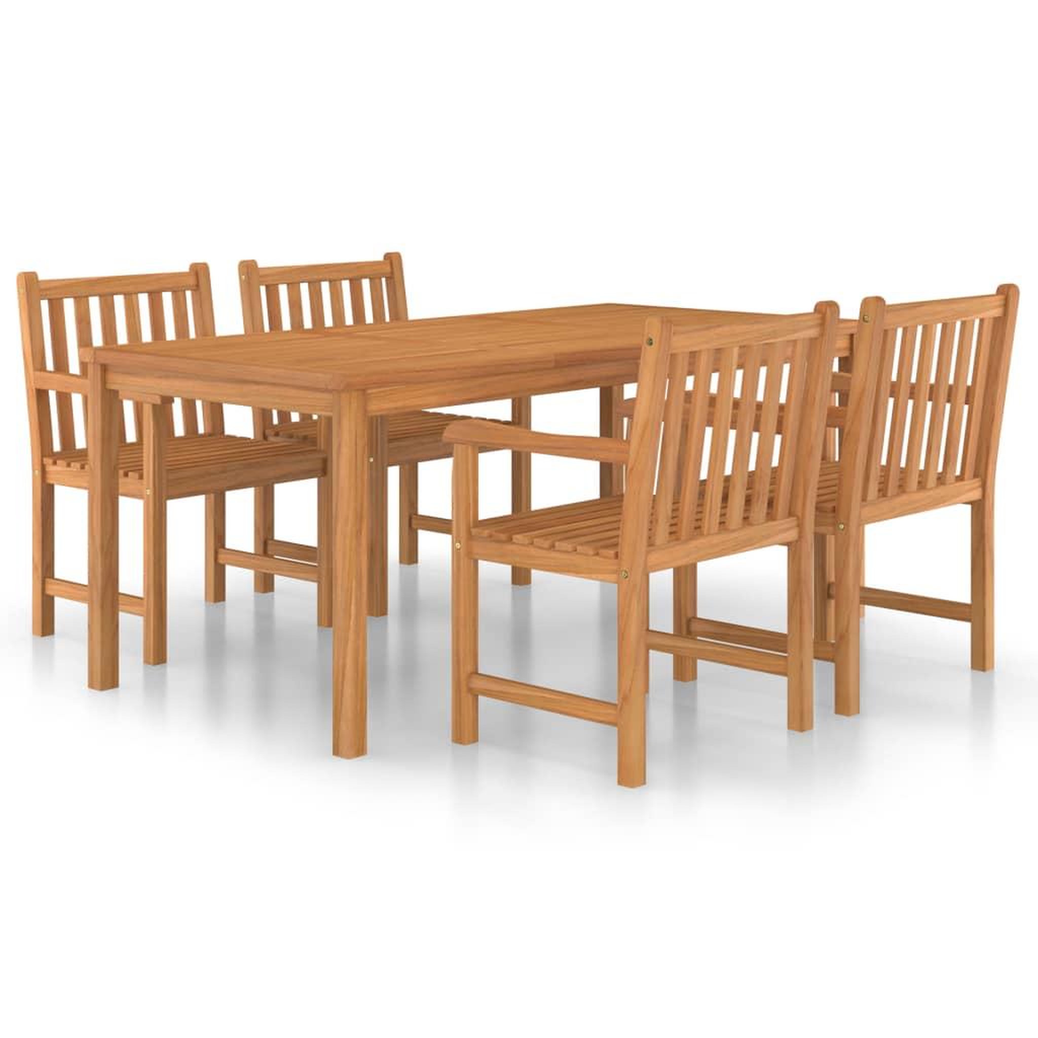 Voir la diapositive 2 : VIDAXL Ensemble a manger de jardin 5 pcs Bois de teck massif