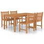 Voir la diapositive 2 : VIDAXL Ensemble a manger de jardin 5 pcs Bois de teck massif