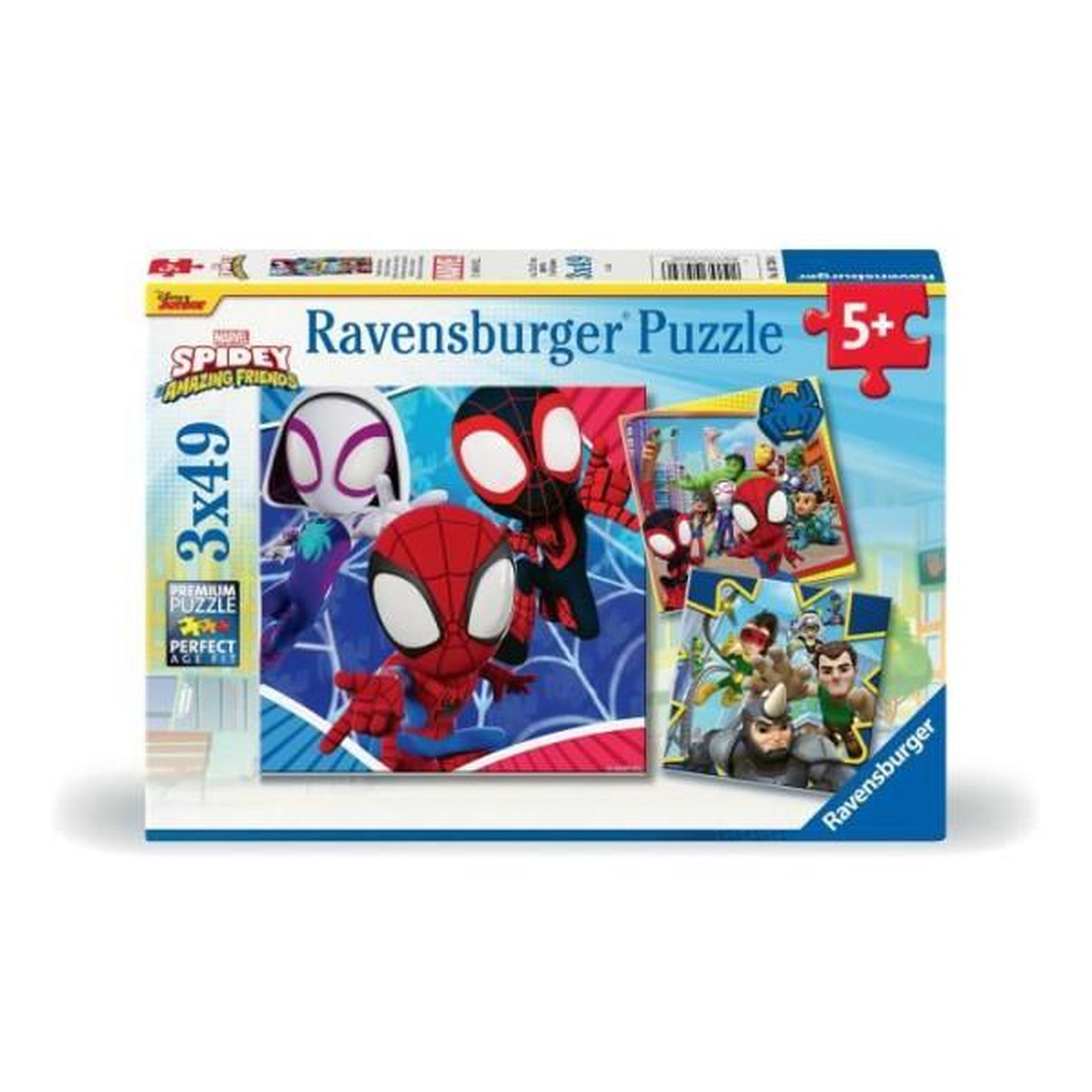 RAVENSBURGER Puzzles 3x49 pieces spidey, le lanceur de toile, spiderman, des 5 ans, 00005730, ravensburger