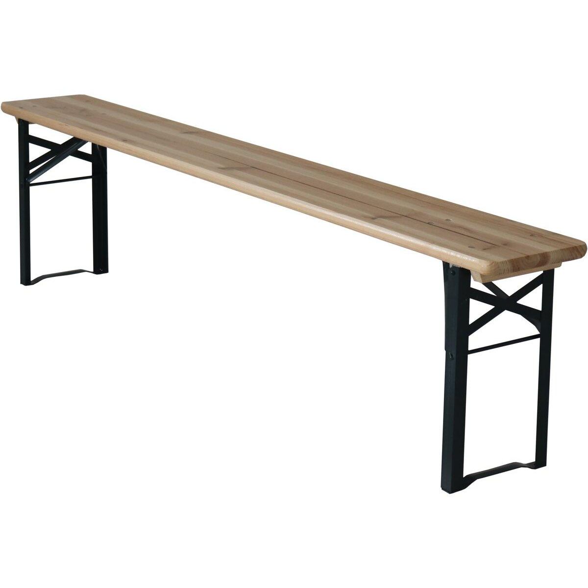 Habitat et Jardin Table de jardin brasserie pliante avec 2 bancs   Lisbonne   - 176 x 46 x 75 cm -  Marron