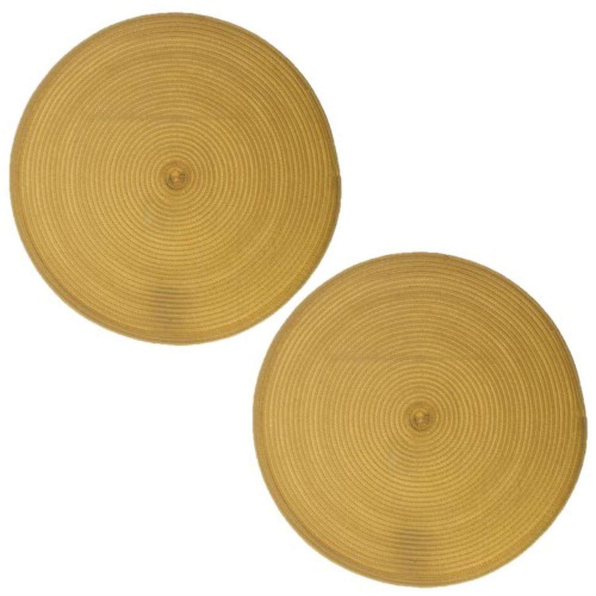 SECRET DE GOURMET Lot de 2 sets de table Tressés Ronds - Diam. 38 cm - Noir