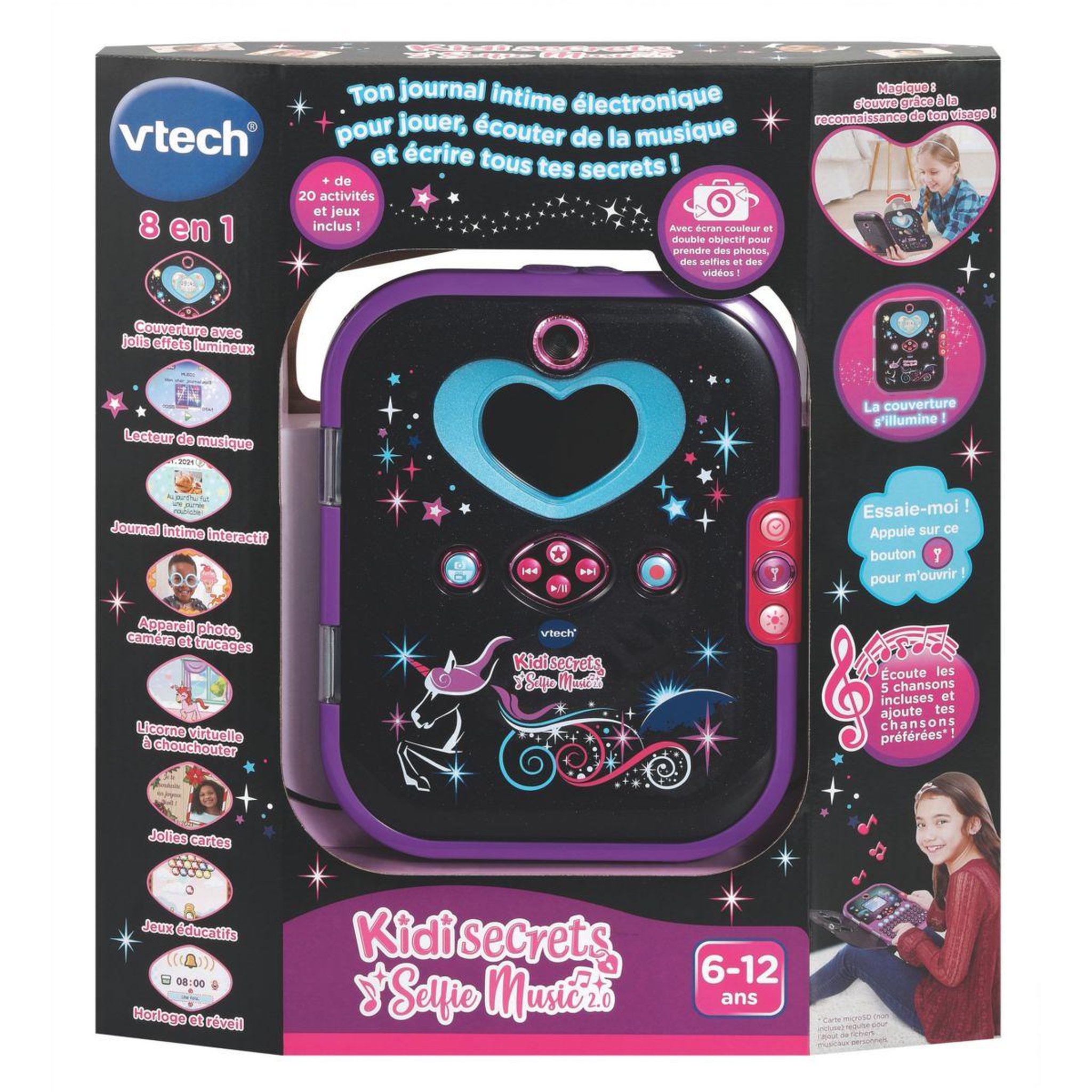 Voir la diapositive 3 : VTECH Jeu éducatif KidiSecrets Selfie Music 2.0 noir