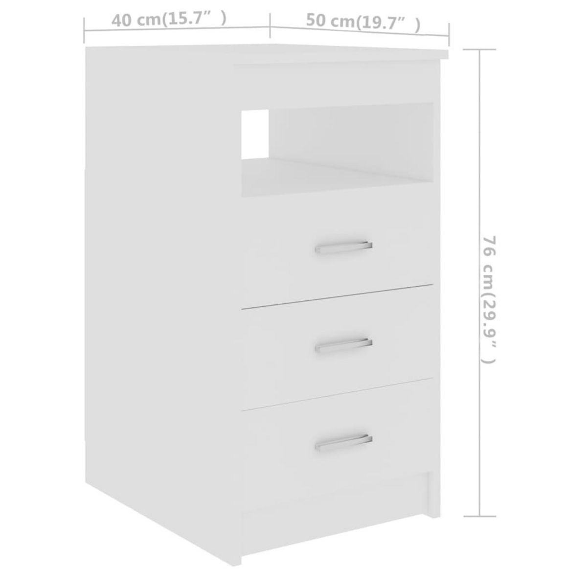 VIDAXL Armoire a tiroirs Blanc 40x50x76 cm Bois d'ingenierie