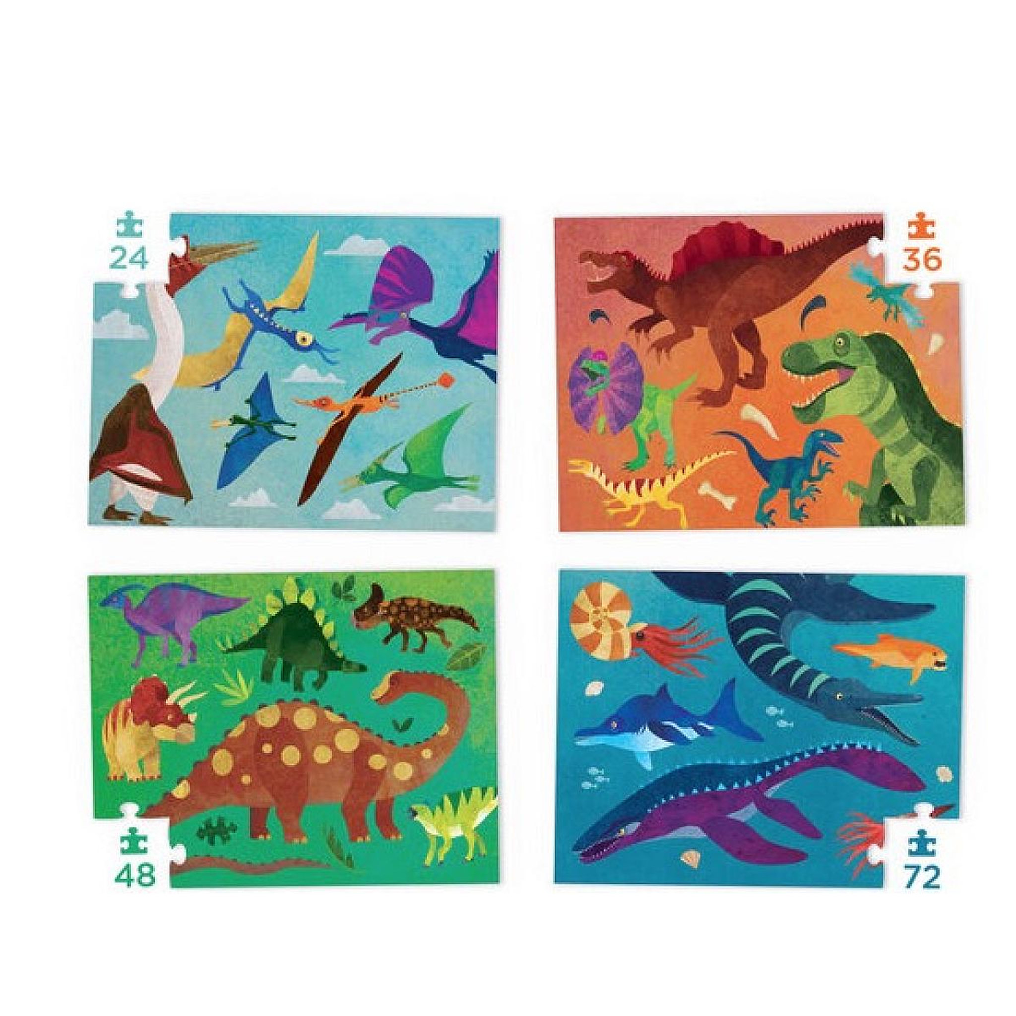 Voir la diapositive 2 : CROCODILE CREEK 4 puzzles - les Dinosaures 24, 36, 48 et 72 pcs