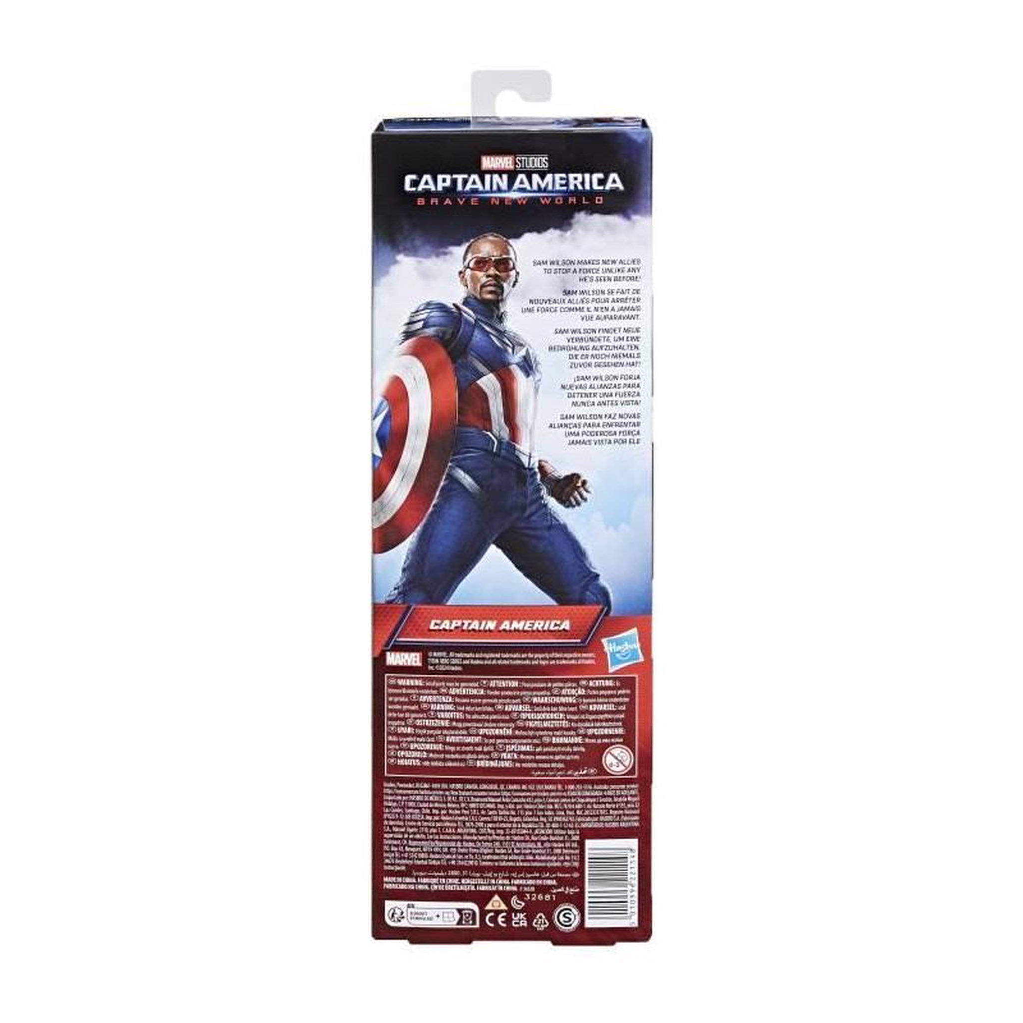 Voir la diapositive 5 : HASBRO Marvel Studios Captain America Brave New World Titan Hero Series, figurine Captain America