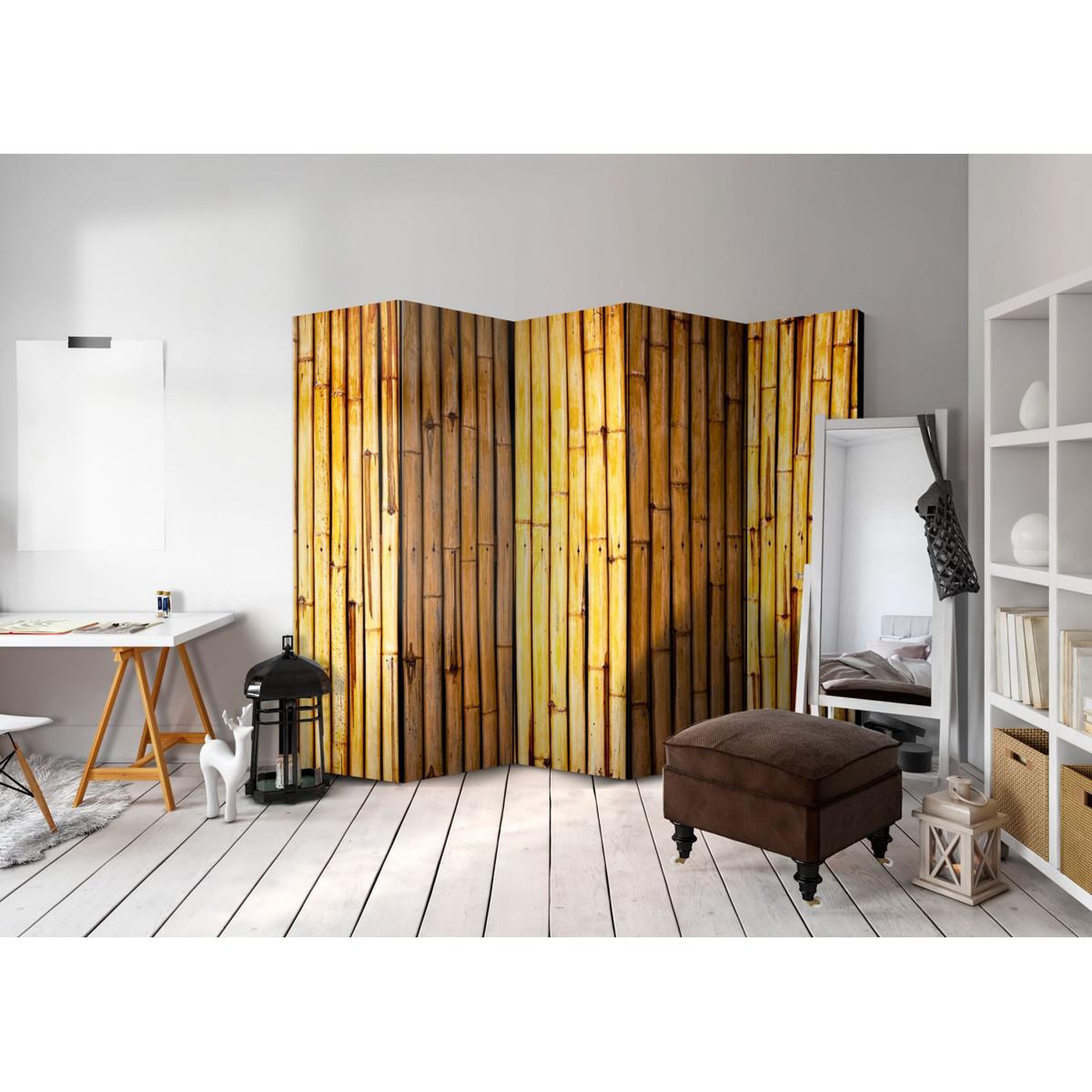 Voir la diapositive 2 : Paris Prix Paravent 5 volets  bamboo garden  172x225cm