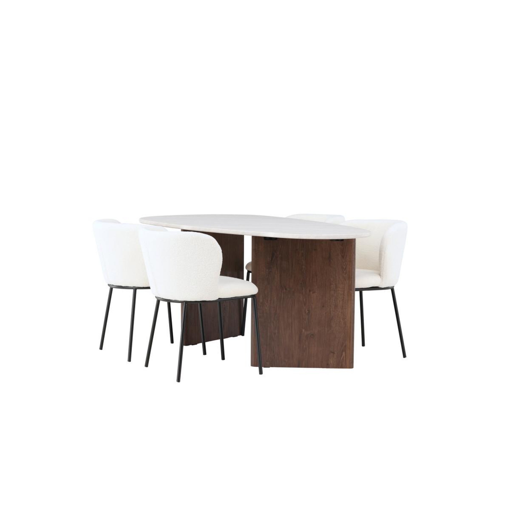 Voir la diapositive 4 : Paris Prix Ensemble table à manger & 4 chaises  gronvik & edina  180cm gris clair & blanc