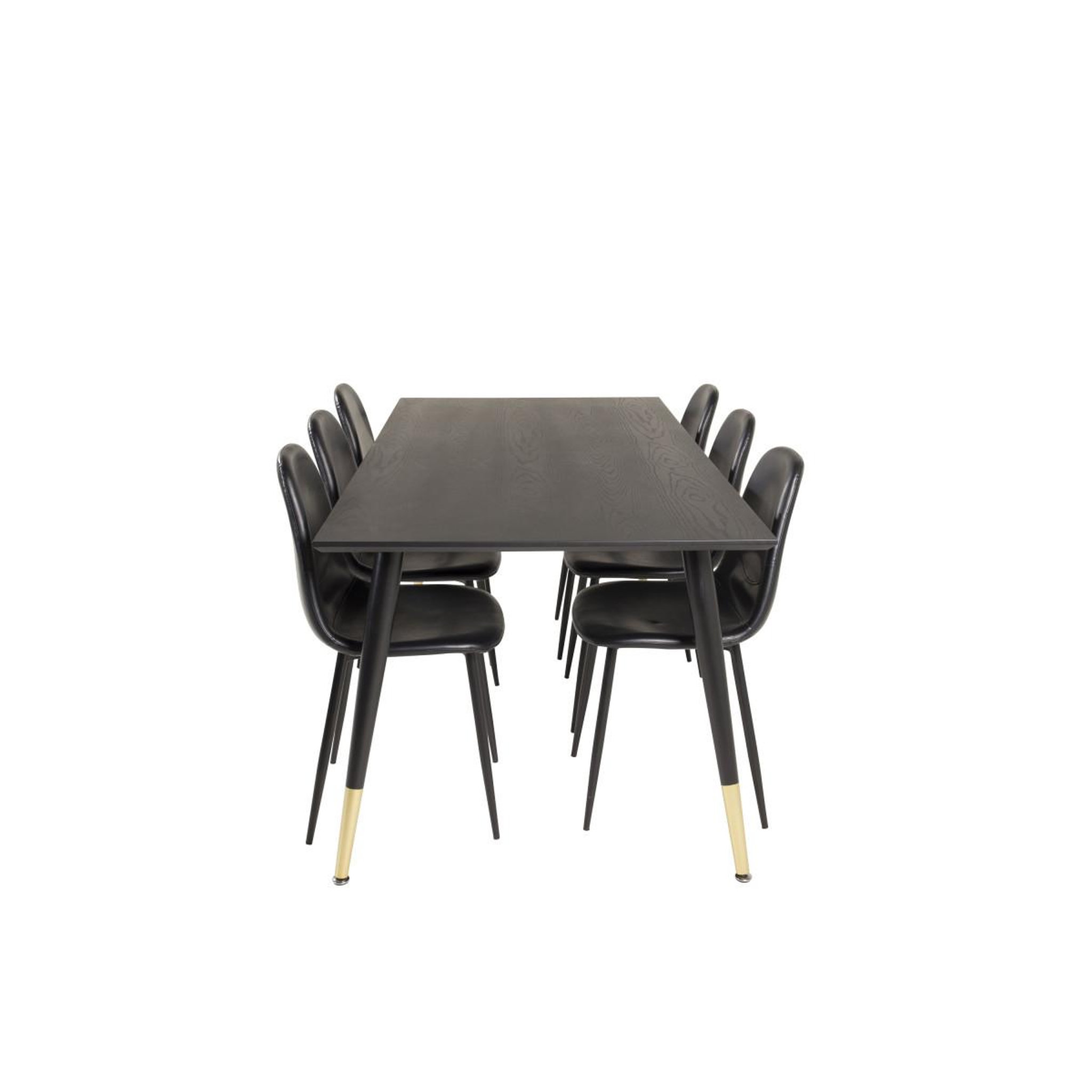 Voir la diapositive 2 : Paris Prix Ensemble table à manger & 6 chaises  dipp & polar  180cm noir