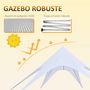 Voir la diapositive 4 : OUTSUNNY Tente de jardin XXL en étoile bâche anti-pluie voile d'ombrage toile de camping 10L x 10l x 4H m polyester haute densité 210D imperméable bleu clair