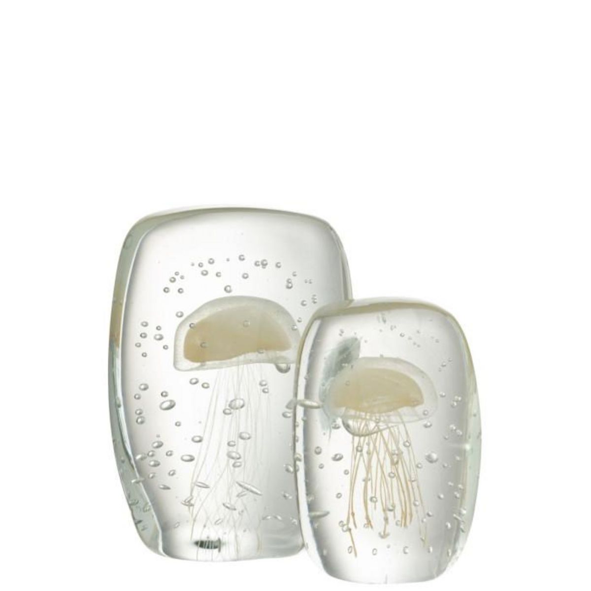 Paris Prix Presse-Papier en Verre Méduse  Calypso  15cm Beige