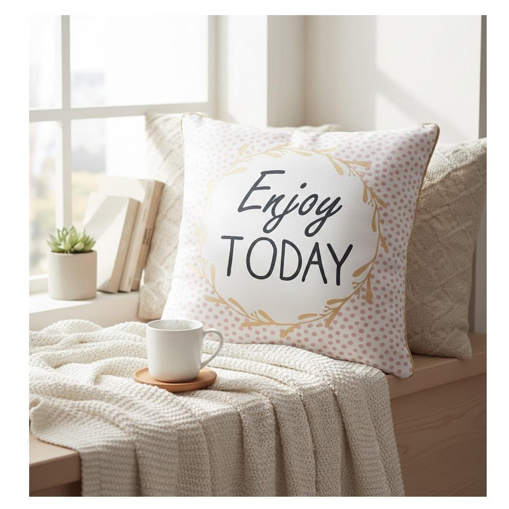 Voir la diapositive 2 : Eden Housse de coussin enjoy today design et moderne
