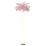 Paris Prix Lampadaire Imitation Plume  Palm  160cm Or & Rose