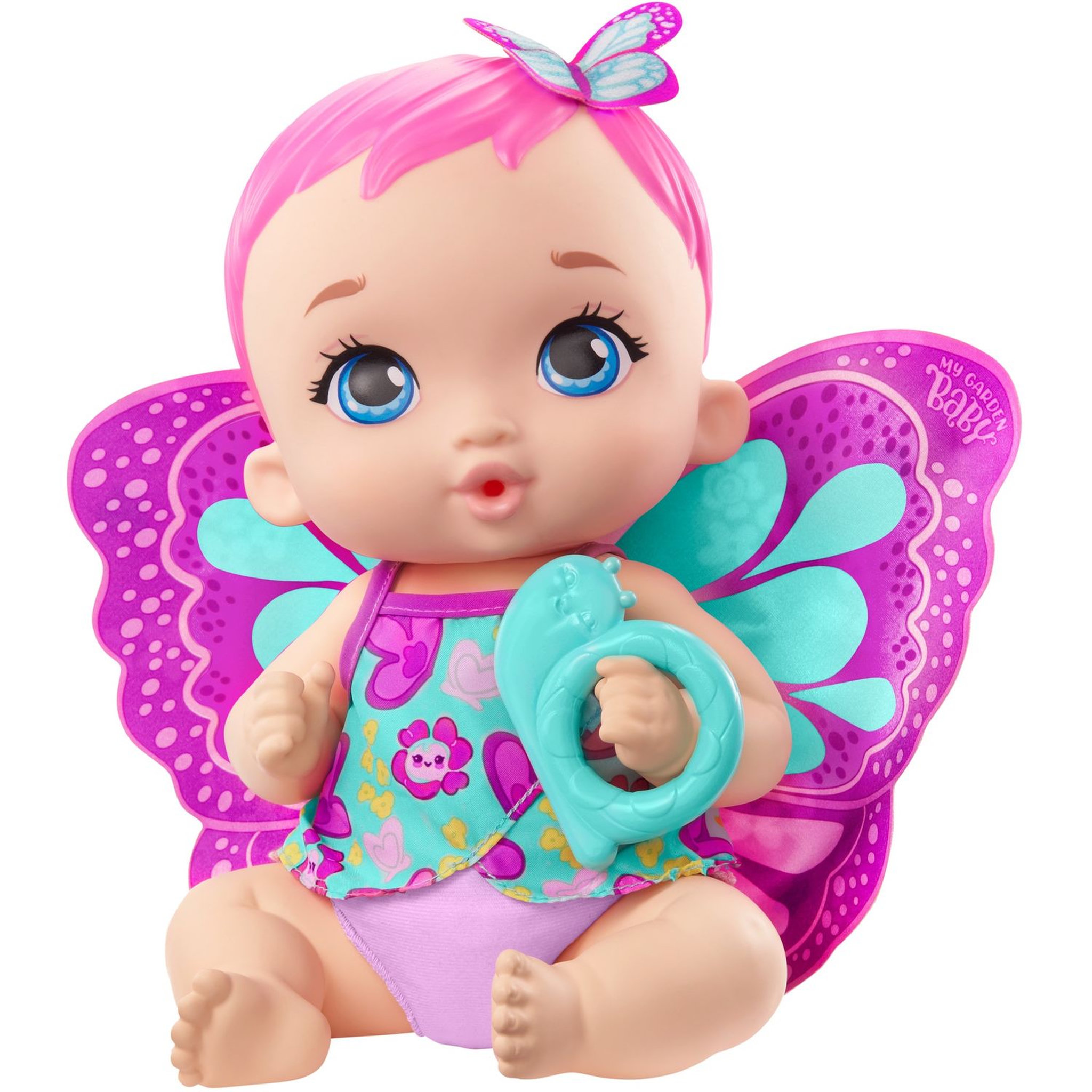 Voir la diapositive 2 : My Garden Baby My Garden Baby - Bébé Papillon Rose boit et fait pipi
