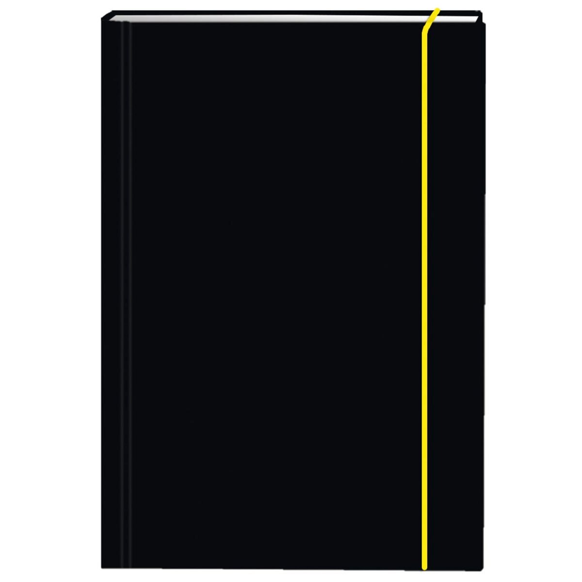  Agenda scolaire journalier 12x17cm - couverture rigide - noir fluo touch jaune 2019-2020