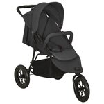 VIDAXL Poussette pour bebe Anthracite Acier