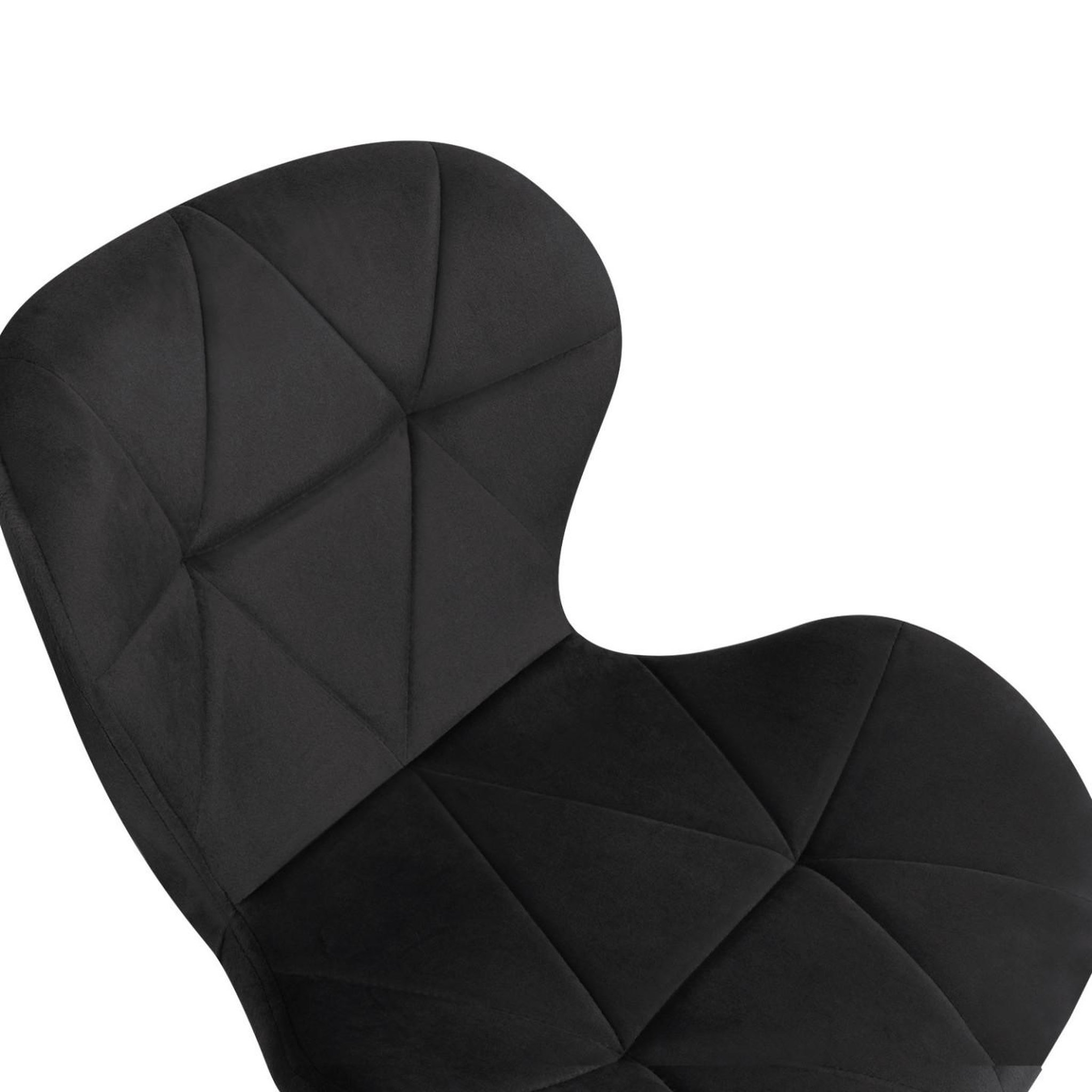 Voir la diapositive 6 : ID MARKET Lot de 4 chaises robine en velours noir pieds noirs
