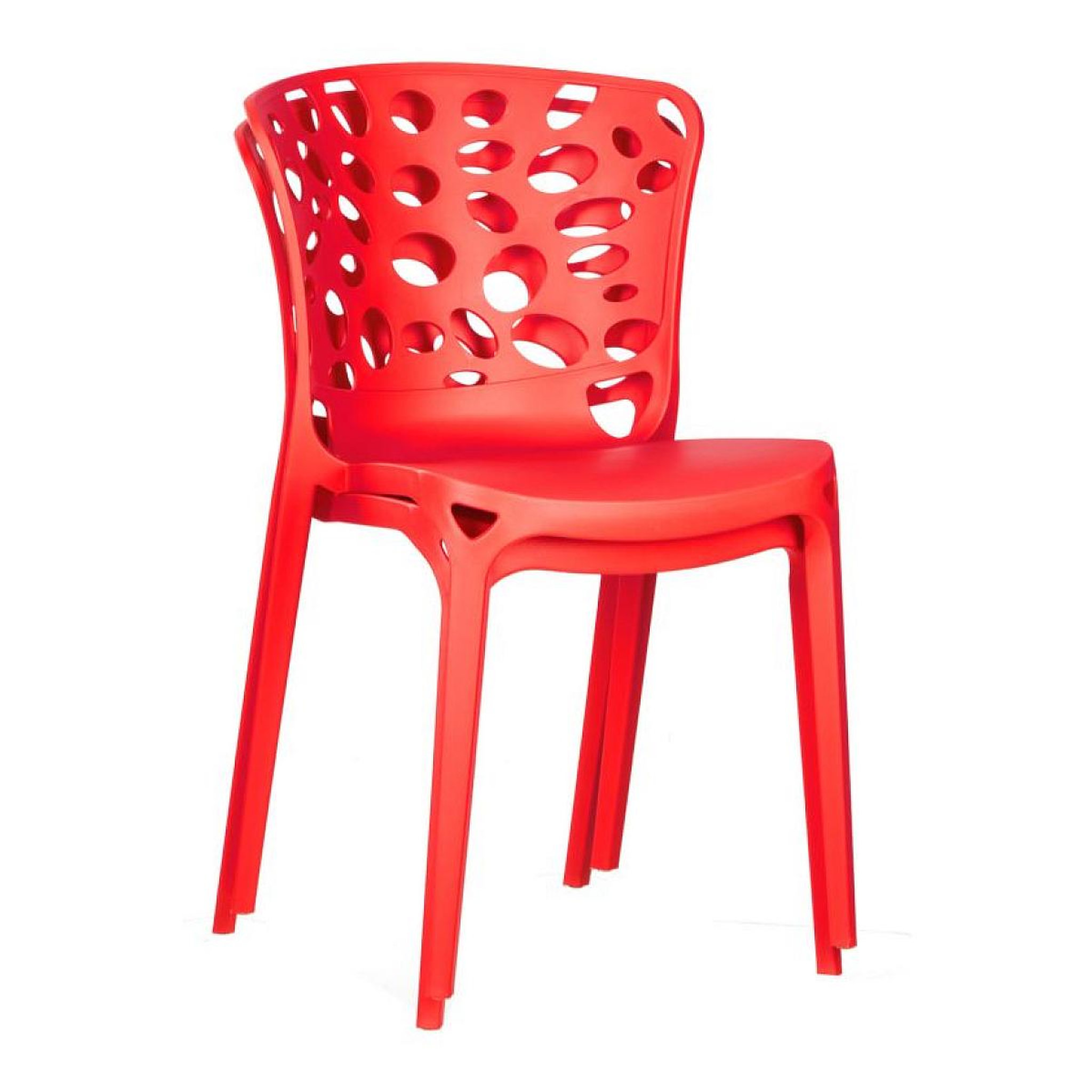 Voir la diapositive 3 : HomeStyle4U Chaise de jardin lot 4 chaises rouge