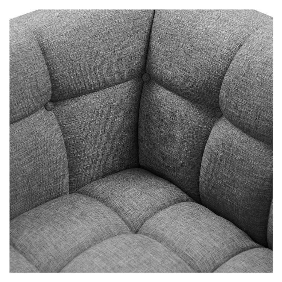 Rendez vous déco Fauteuil capitonné en tissu gris - Carmen