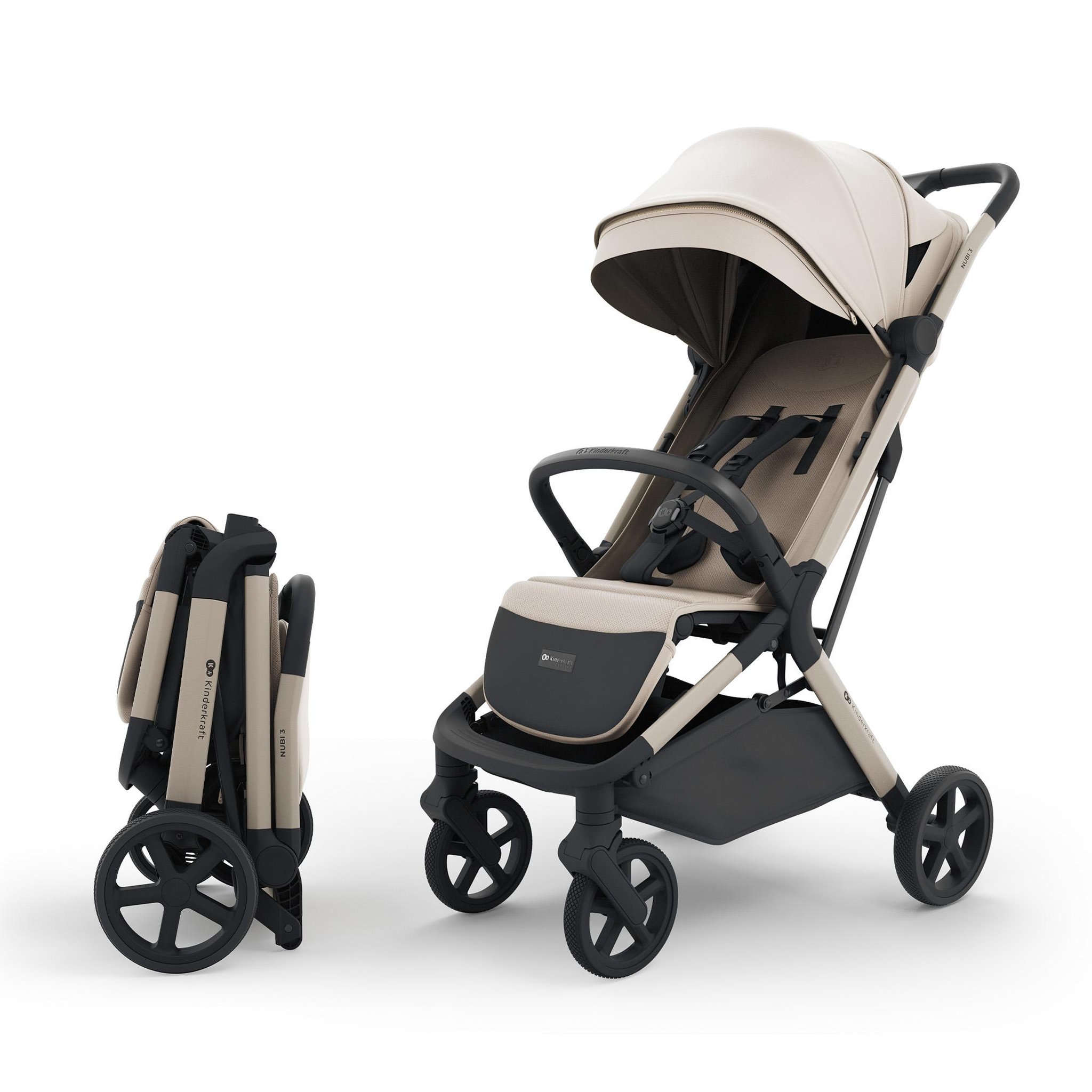 KINDERKRAFT Poussette compacte autofolding avec suspension. Coloris disponibles : Violet, Noir, Vert