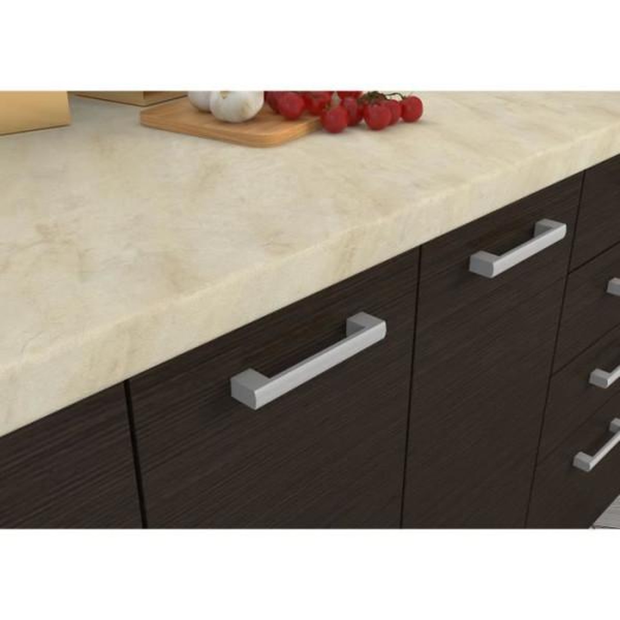 Voir la diapositive 1 : MARKET24 CHAMONIX Plan de travail Stratifié - L 180 cm - Ep 28 mm - Beige mat