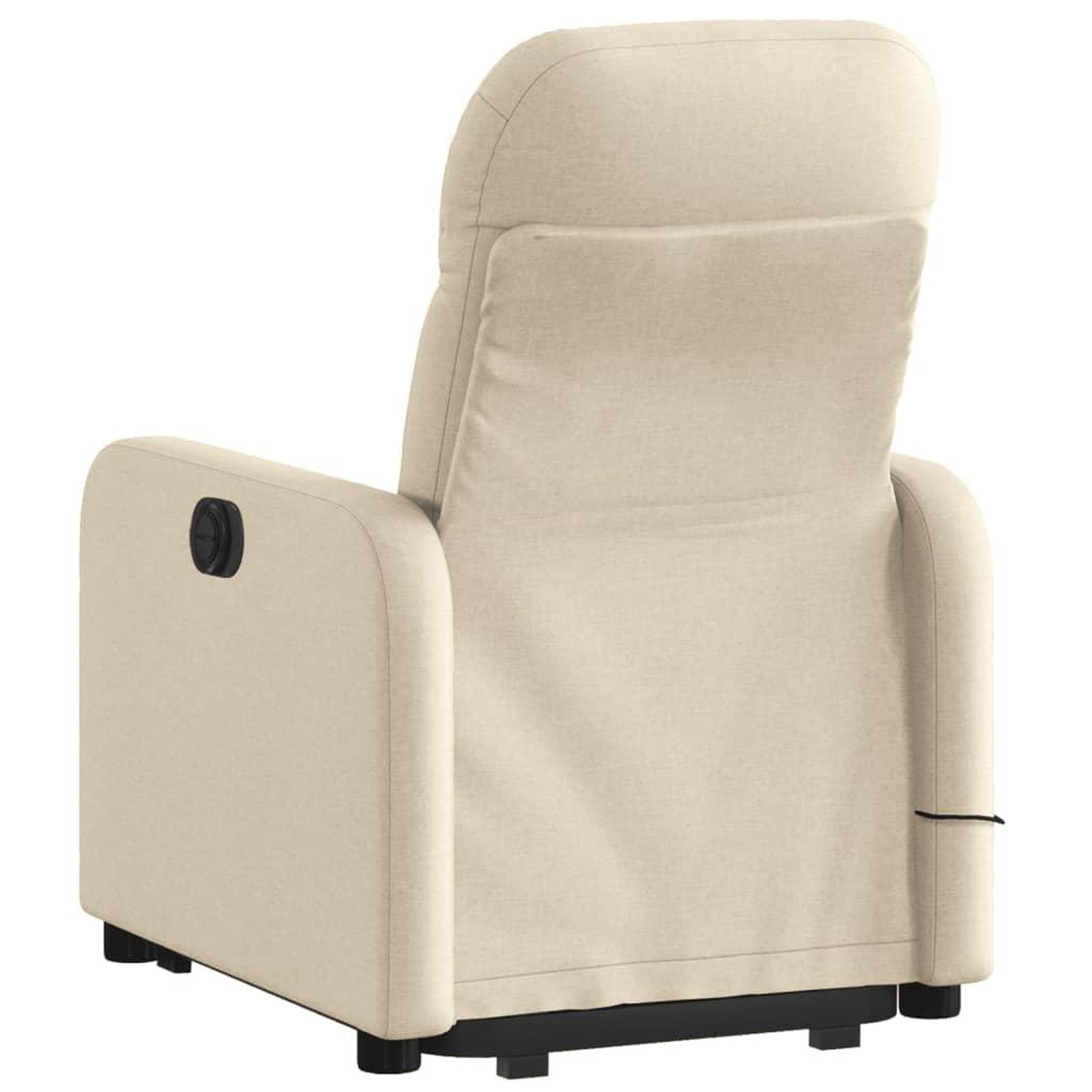 Voir la diapositive 4 : VIDAXL Fauteuil inclinable de massage Creme Tissu