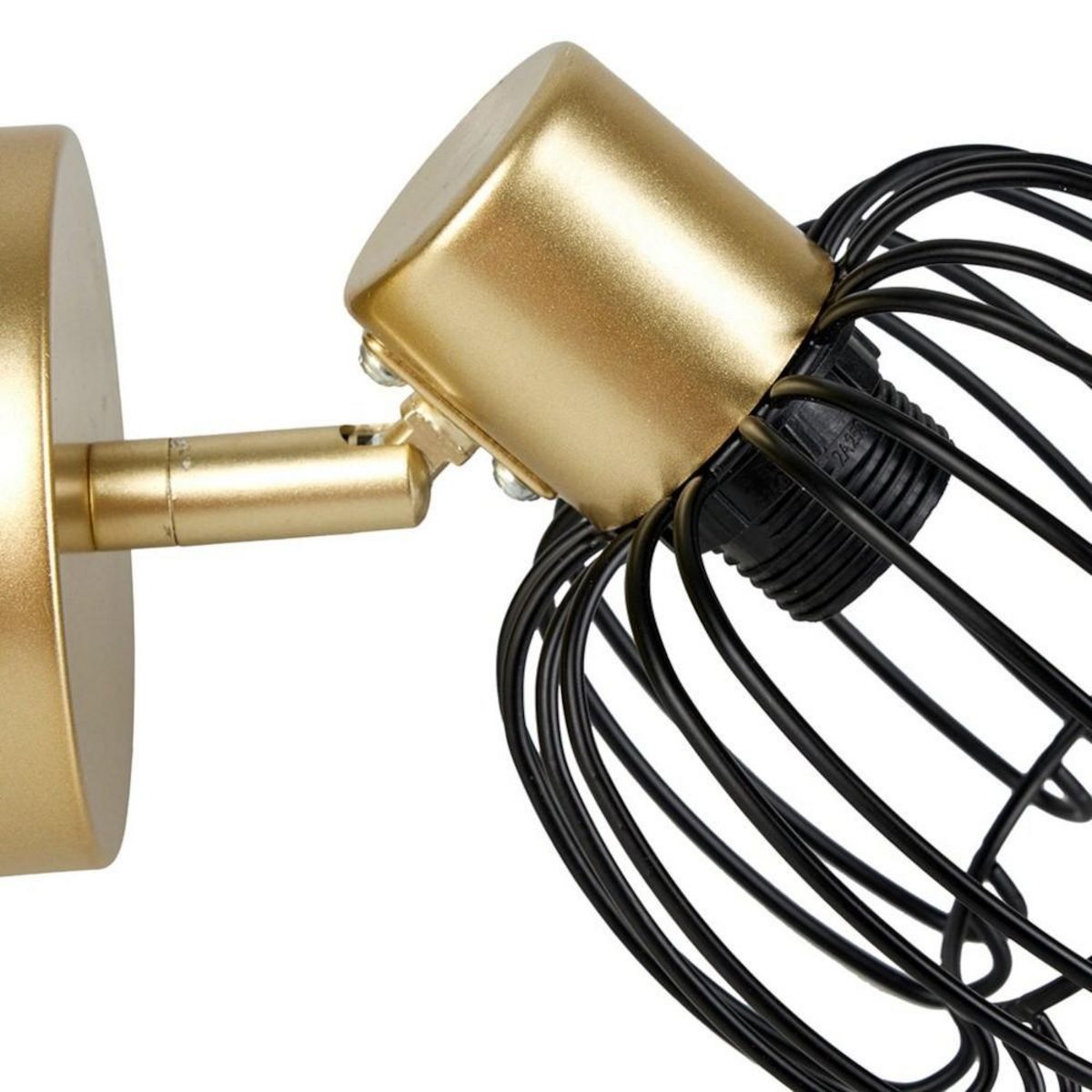 OSTARIA Spot patère orientable 1 abat-jour métal doré et noir