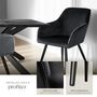 Voir la diapositive 4 : tectake Chaise style scandinave rembourrée aspect velours noir Lot de 4
