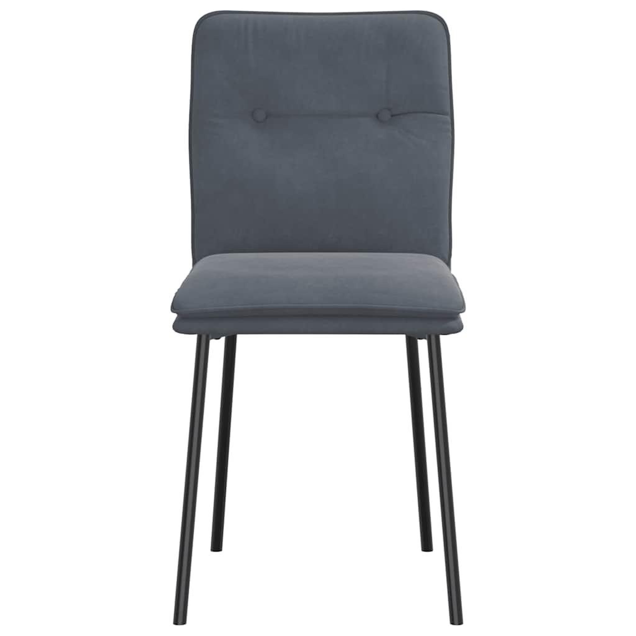 Voir la diapositive 4 : VIDAXL Chaises a manger lot de 2 Gris fonce Velours