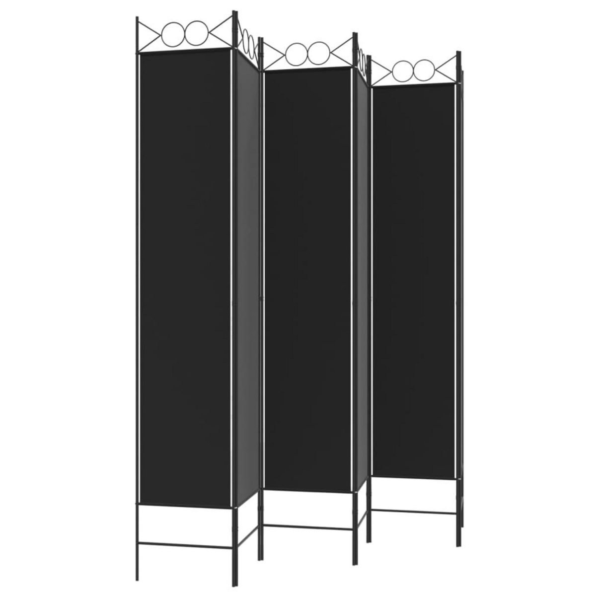 VIDAXL Cloison de separation 6 panneaux Noir 240x220 cm Tissu