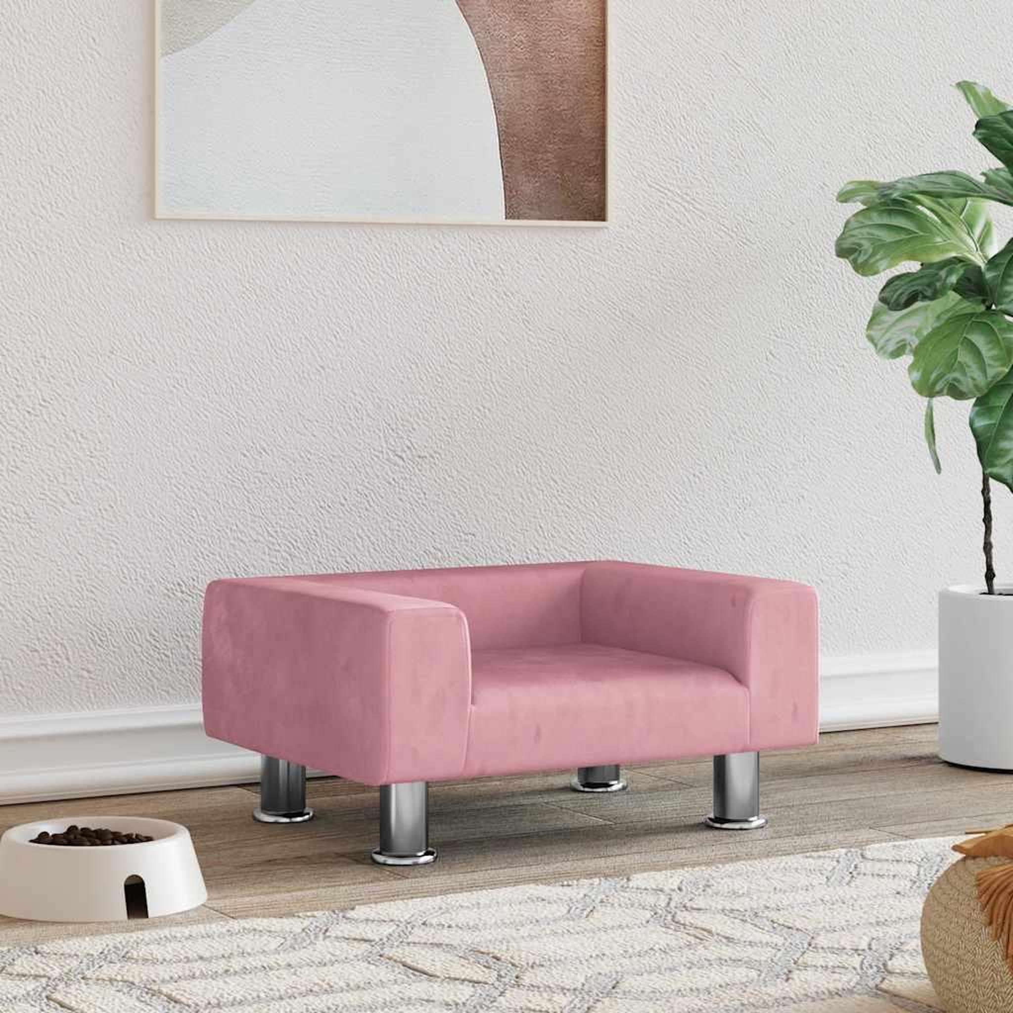 VIDAXL Lit pour chien rose 50x40x26,5 cm velours