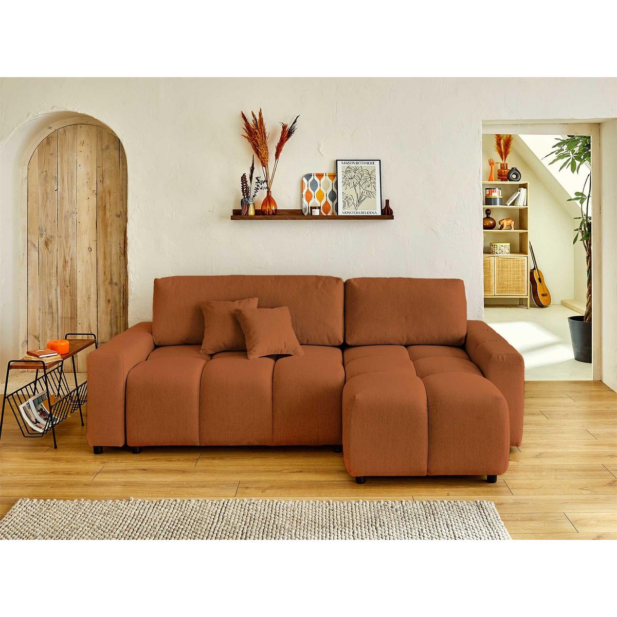 LISA DESIGN Crocus - canapé d'angle réversible - 4 places - convertible avec coffre - en tissu