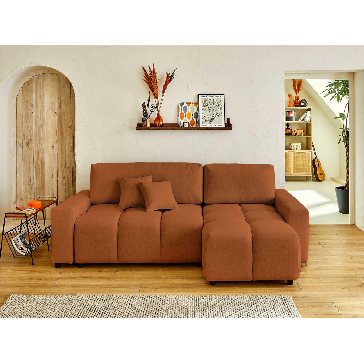 LISA DESIGN Crocus - canapé d'angle réversible - 4 places - convertible avec coffre - en tissu