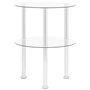 Voir la diapositive 2 : VIDAXL Table d'appoint 2 niveaux Transparent 38 cm Verre trempe