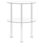 Voir la diapositive 2 : VIDAXL Table d'appoint 2 niveaux Transparent 38 cm Verre trempe