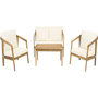 Voir la diapositive 1 : Habitat et Jardin Salon de jardin en bois d'acacia avec coussins  Presley  - 4 places - Beige