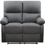 Voir la diapositive 3 : Habitat et Jardin Canapé relax  Lincoln  - 147 x 89 x 103 cm - 2 places - Noir / Gris foncé