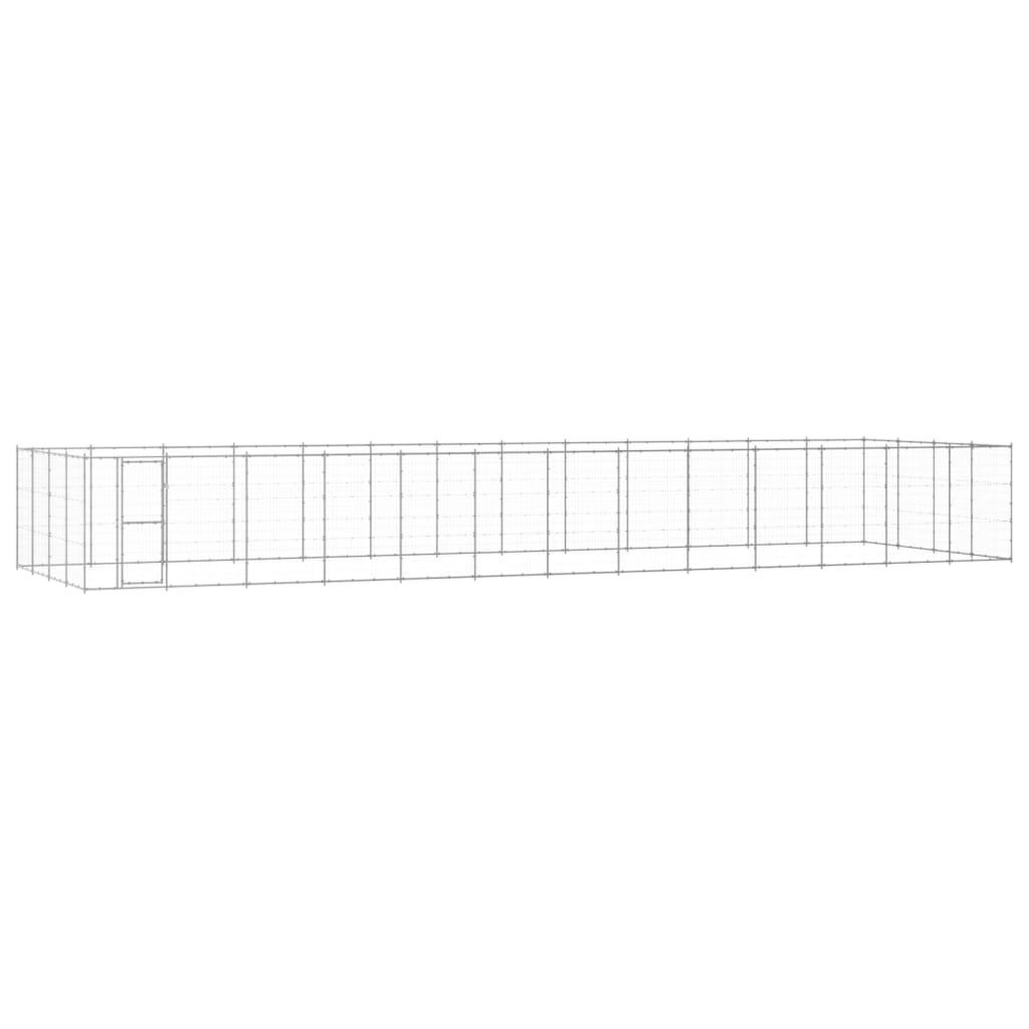 VIDAXL Chenil exterieur Acier galvanise 53,24 m²