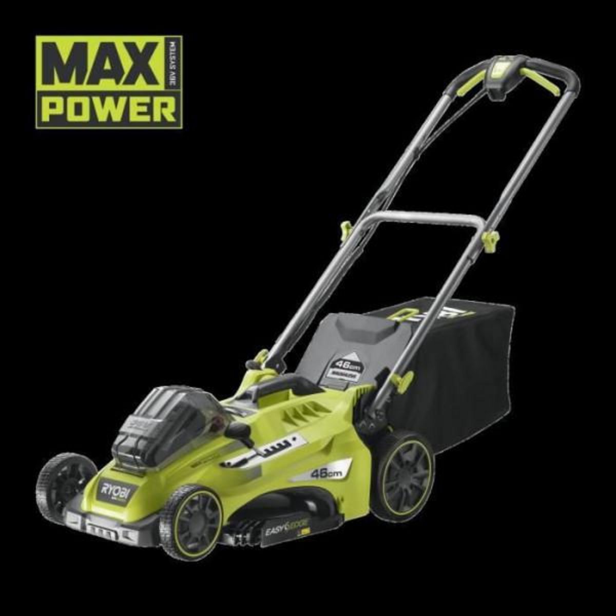 Ryobi Tondeuse a Gazon RYOBI -   36V MAXPOWER Power Assist™ Brushless - Ø coupe 46 cm - ramassage/mulching + batterie 5 Ah & charg. - RLM36X4