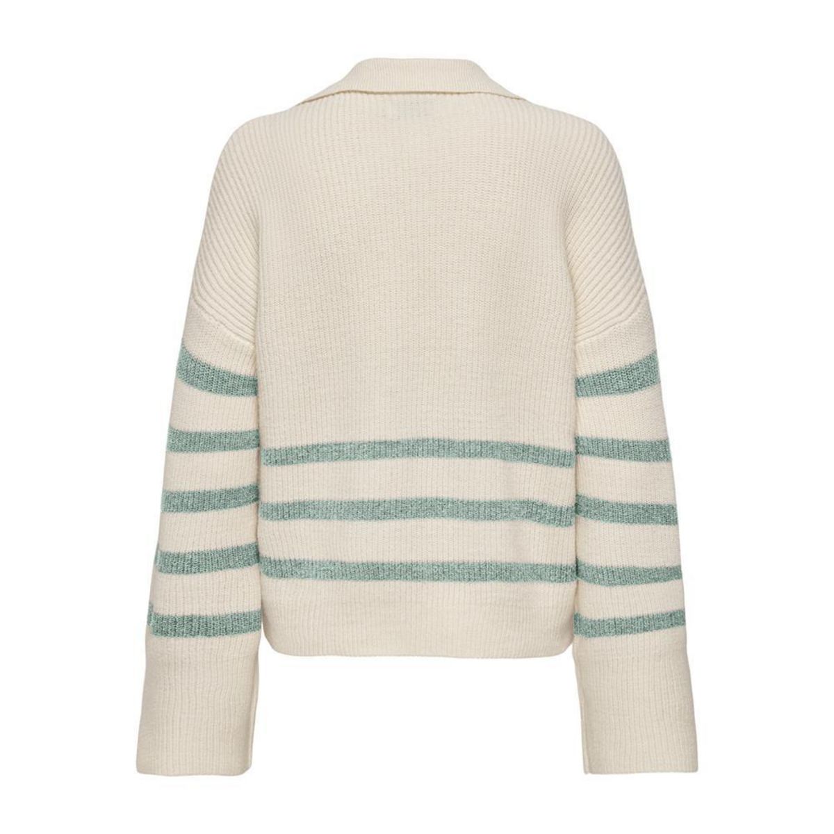 Only Pull Ecru/Vert à rayures Femme Only Monna