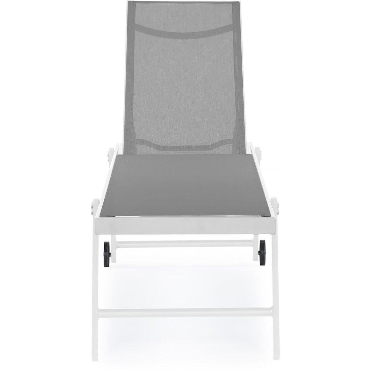 Habitat et Jardin Lot de 2 bains de soleil textilène aluminium  Jolia  - Gris / Blanc