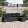 Voir la diapositive 1 : VIDAXL Salon de jardin 5 pcs avec coussins noir resine tressee