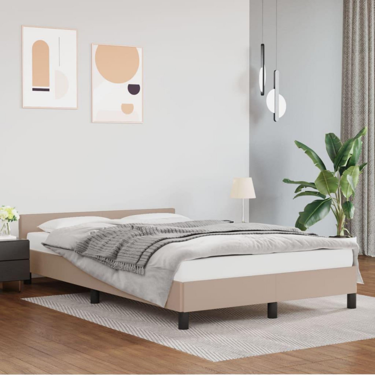 VIDAXL Cadre de lit avec tete de lit sans matelas cappuccino 120x200cm