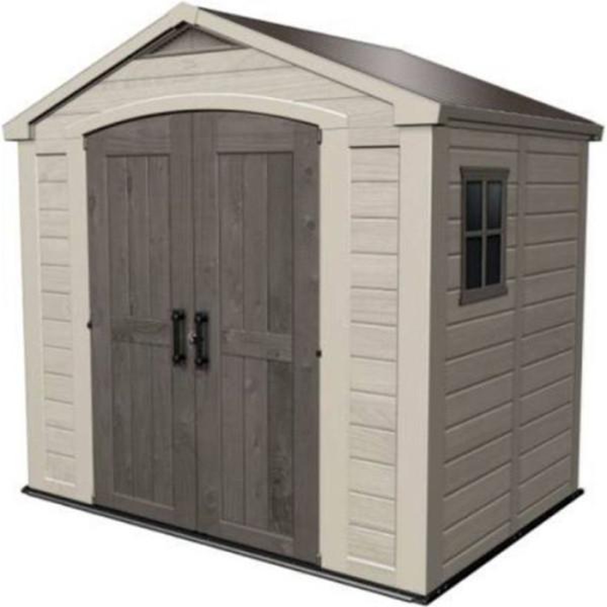 Keter Keter Abri de jardin Factor 4.45, Abri résistant aux intempéries, Marron - 182 x 256.6 x 243 cm