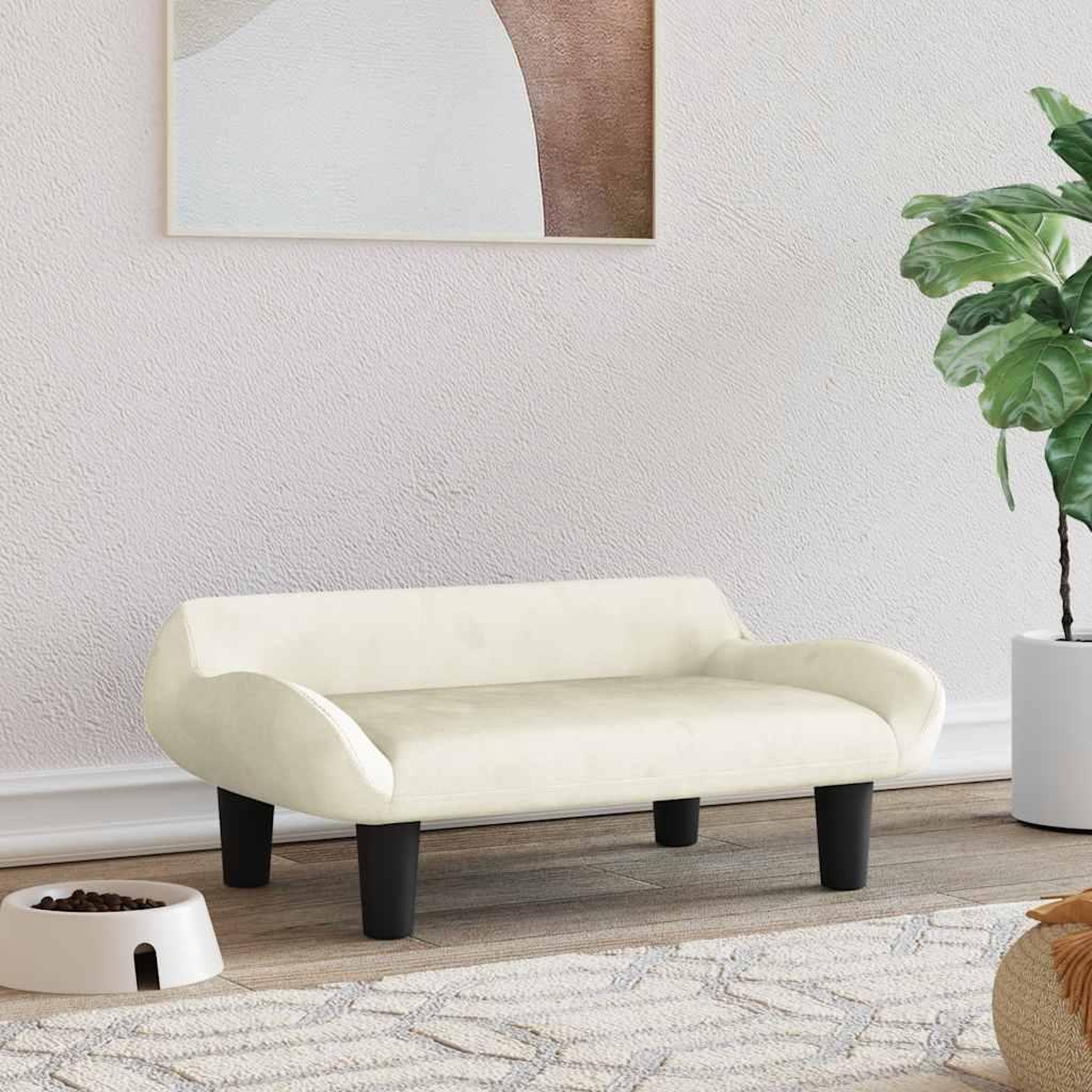 VIDAXL Lit pour chien creme 70x40x24 cm velours