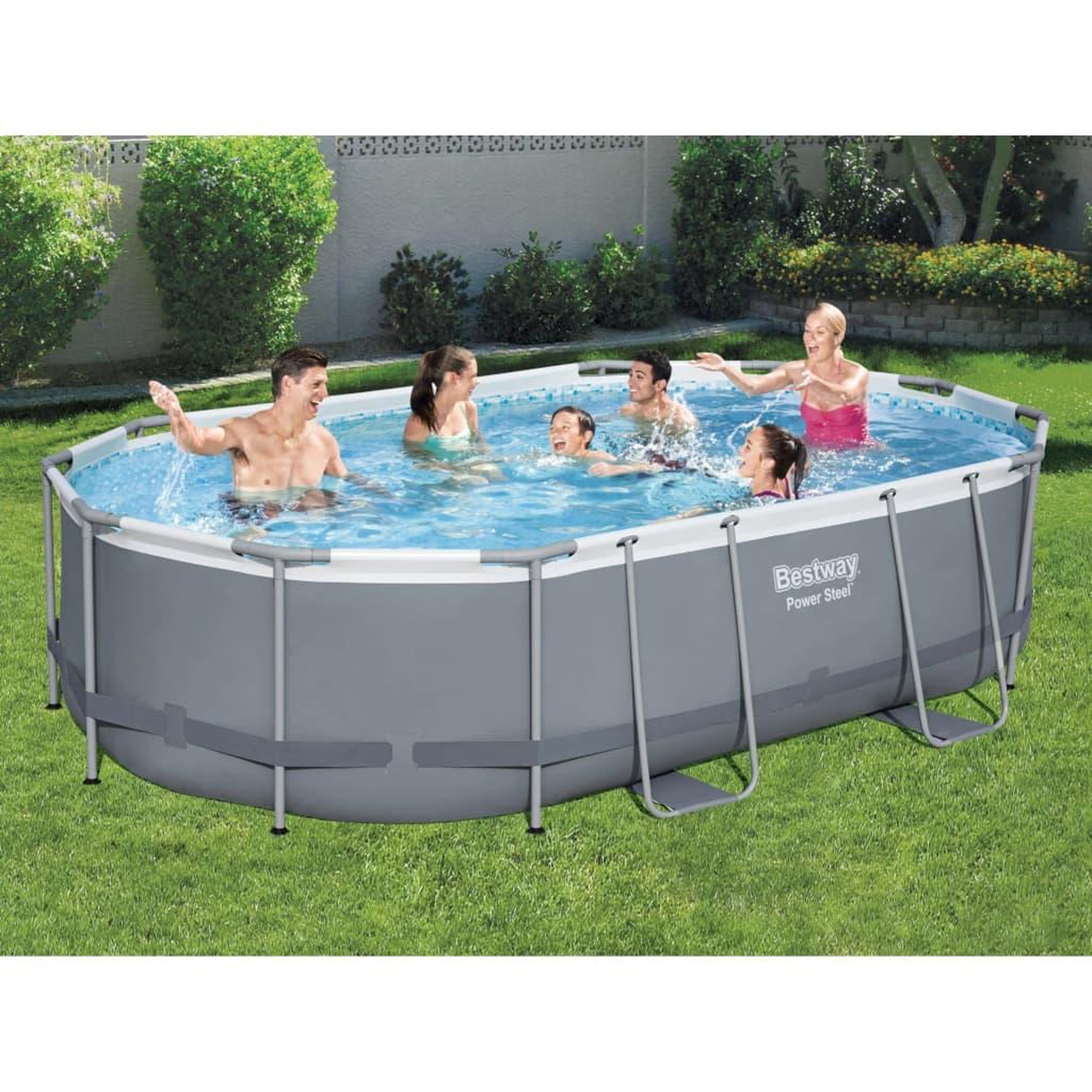 BESTWAY Bestway Ensemble de piscine Power Steel Ovale 488x305x107 cm
