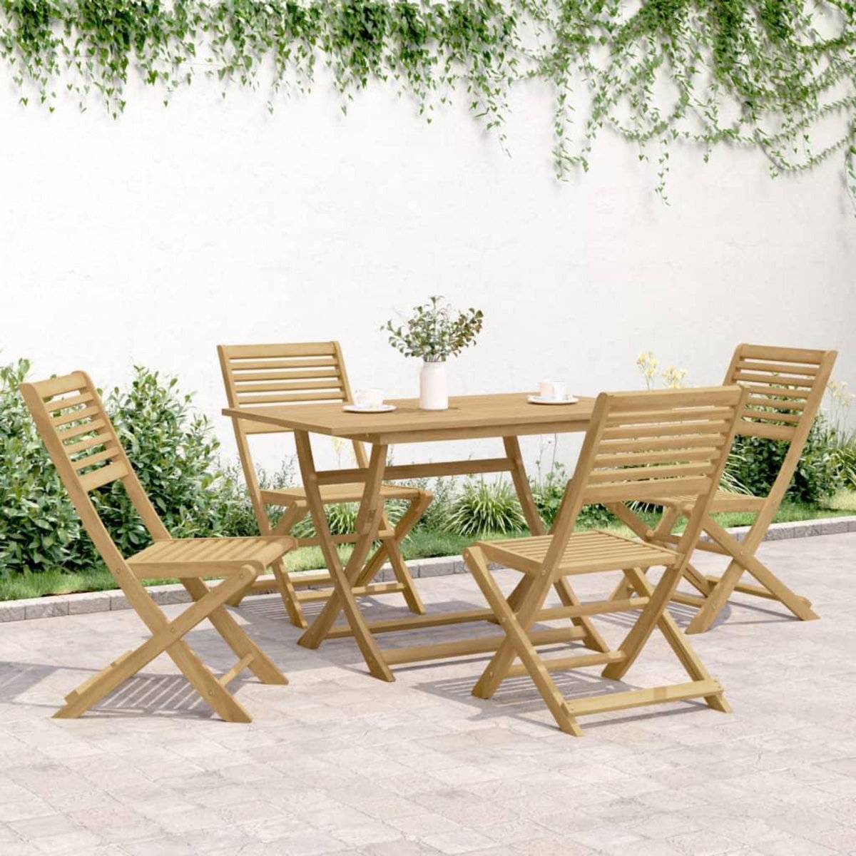 VIDAXL Chaises pliables de jardin lot de 4 bois massif d'acacia