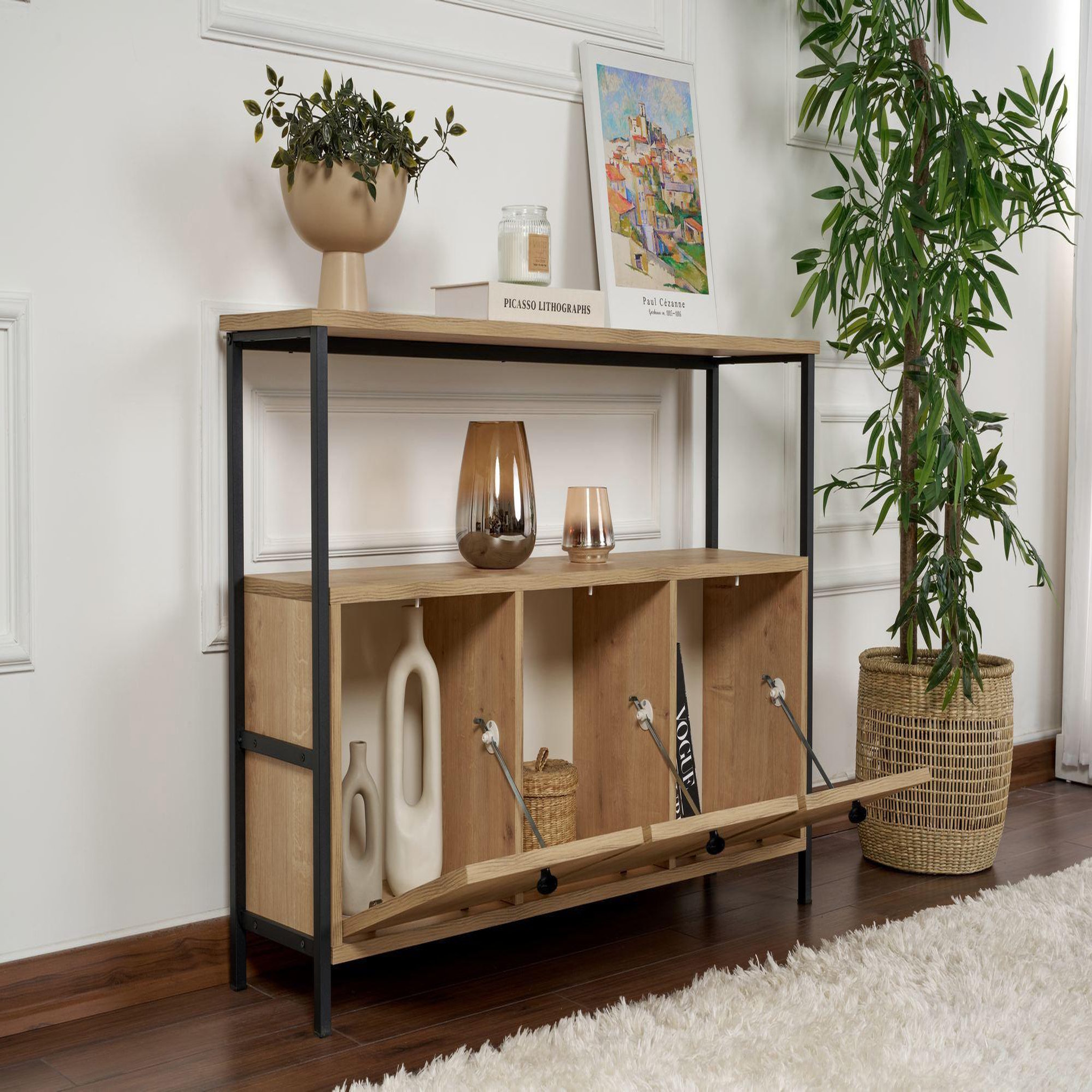 Voir la diapositive 4 : Habitat et Jardin Buffet en bois  solace  - 120 x 30 x 77 cm - beige